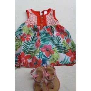 Babyland Dress and Sandals 24 months Toddler Girl Bundle